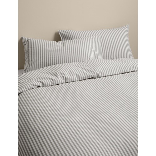 M&S Cotton Blend Simple Stripe Bedding Set, Marble, Single
