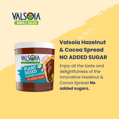Valsoia No Added Sugar Dairy Free Hazelnut Spread
