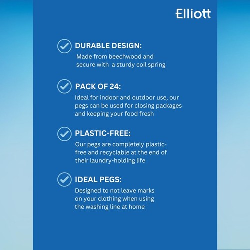 Elliotts Beech Wood Dolly Pegs