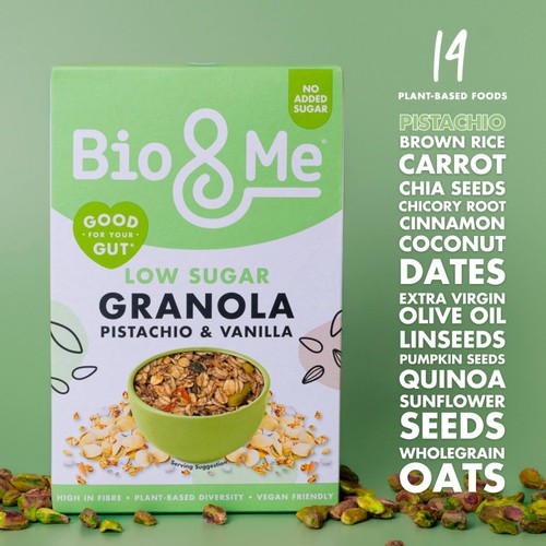 Bio&Me Pistachio & Vanilla Low Sugar Granola