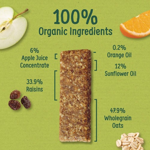 Organix Apple & Orange Soft Oaty Bars Toddler Snacks Multipack 12 months+