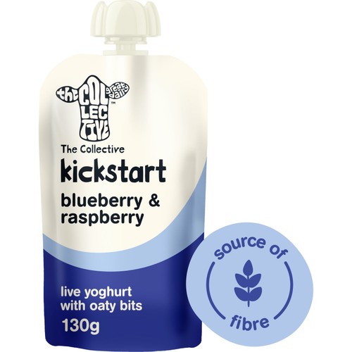 The Collective Kickstart Blueberry & Raspberry Yoghurt Pouch, 130g The Collective Kickstart Blueberry & Raspberry Yoghurt Pouch, 130g