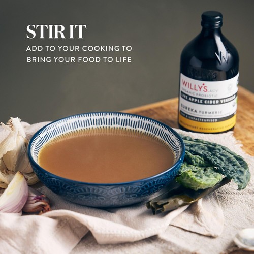 Willy's Organic Live Turmeric Apple Cider Vinegar with 'The Mother'