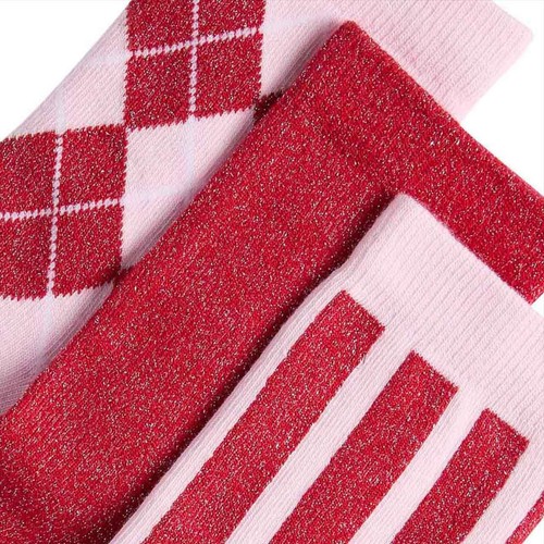 M&S Girls Cotton Rich Sparkly Socks, 12.5-3.5 Large, Pink Mix