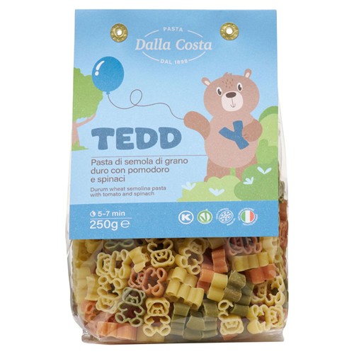 Dalla Costa Tri-Colour Teddy Kids Pasta