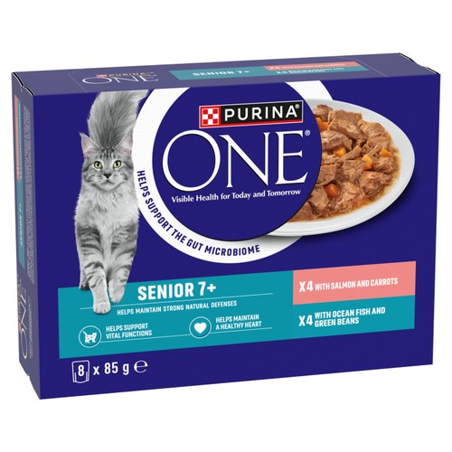Purina One Senior 7+ Mini Fillets Salmon & Ocean Fish Wet Cat Food 