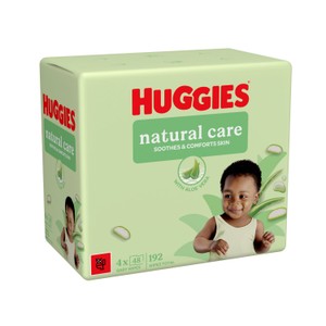 Huggies Natural Care Plastic Free Baby Wipes 4 x 48 Pack