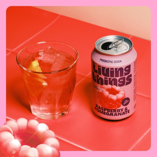 Living Things Raspberry & Pomegranate Biotic Soda
