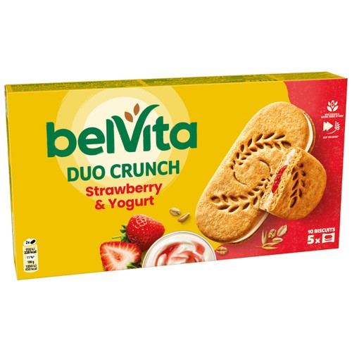 Belvita Strawberry Yogurt Duo Crunch Breakfast Biscuits