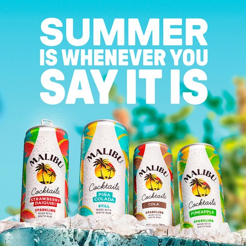 Malibu Pina Colada Cocktail Pre-Mixed Can