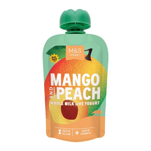 M&S Mango & Peach Whole Milk Live Yogurt