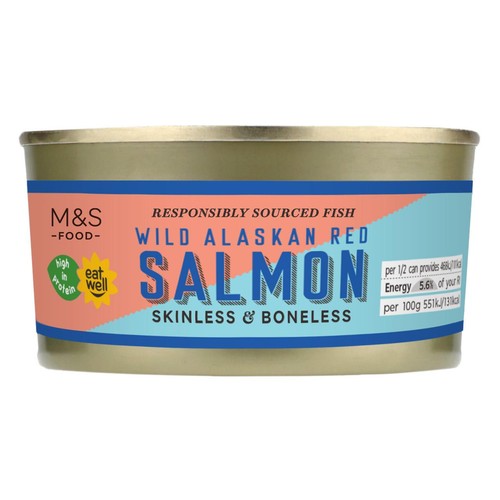 M&S Wild Alaskan Red Salmon Skinless & Boneless