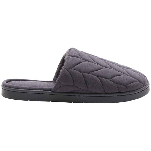 M&S Womens Quilted Mule Slippers with Secret Support, Size 4, Slate Blue