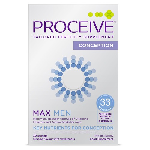 Proceive Men's Max Orange Fertility Supplement Conception Sachets 