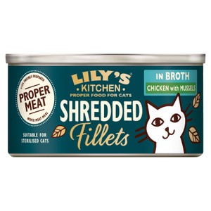 Lily's Kitchen Shredded Fillets Chicken & Mussels in Broth Wet Cat Food