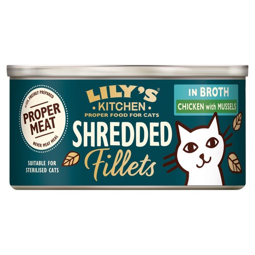Lily's Kitchen Shredded Fillets Chicken & Mussels in Broth Wet Cat Food