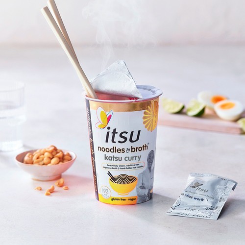 itsu katsu curry instant noodles & broth pot
