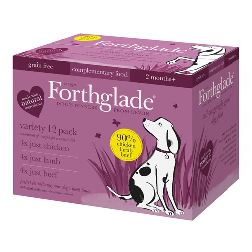 Forthglade Complementary Wet Dog Food Variety Pack 90% Chicken, Lamb & Beef