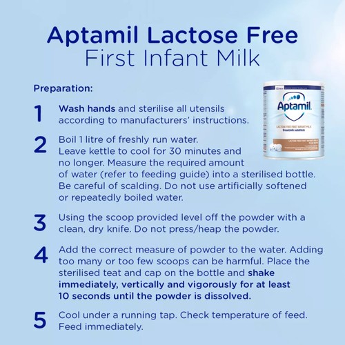 Aptamil Lactose Free Baby Milk Formula Powder Birth for Lactose Intolerance