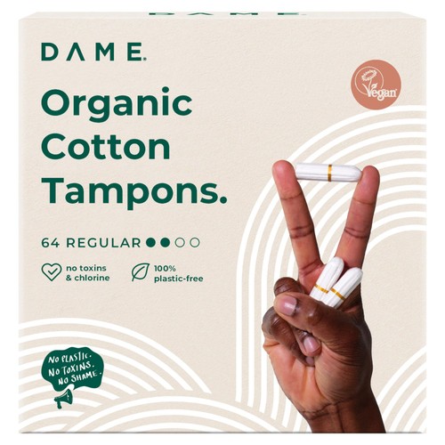 DAME Organic Cotton Tampons Regular Value Pack