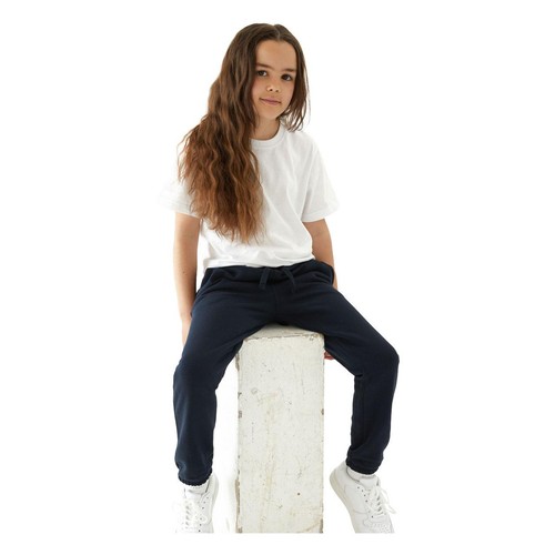 M&S Kids Cotton-Rich Joggers, 10-11 Years, Navy