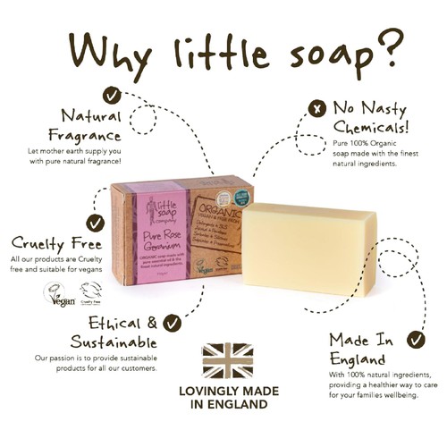 Little Soap Company Organic Bar Soap Rose Geranium