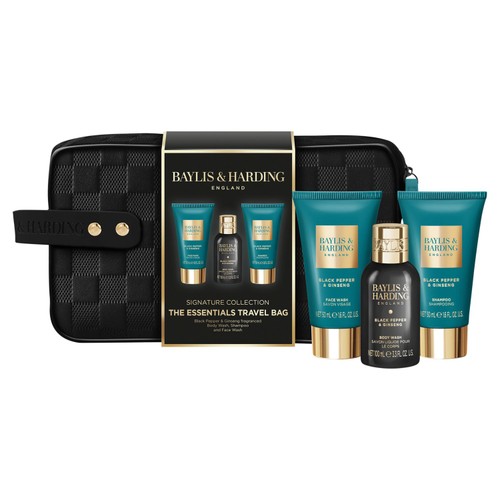 Baylis & Harding Mens Black Pepper & Ginsing Travel Wash Bag Gift