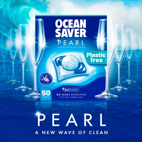 OceanSaver Pearl All in One 50 Plastic Free Dishwasher Tablets