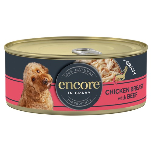 Encore Natural Wet Dog Food Tin Chicken Breast with Beef in Gravy