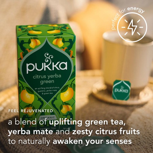 Pukka Herbs Organic Citrus with Yerba Mate x20 Green Tea Bags