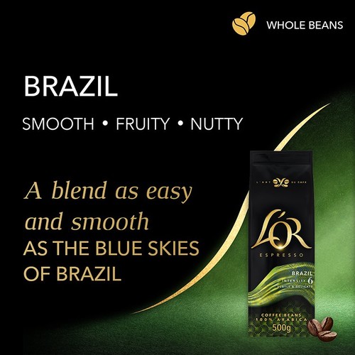 L'OR Brazil Coffee Beans Intensity 6