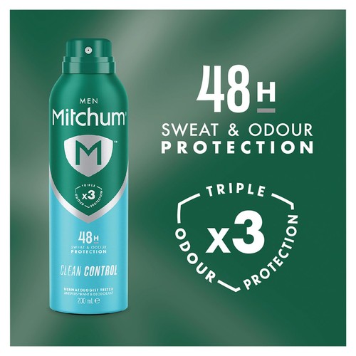Mitchum Men Clean Control Anti-Perspirant & Deodorant, Aerosol
