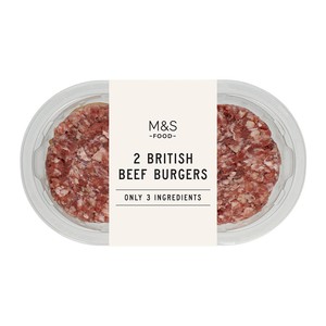 M&S Only 3 Ingredients British Beef Burgers
