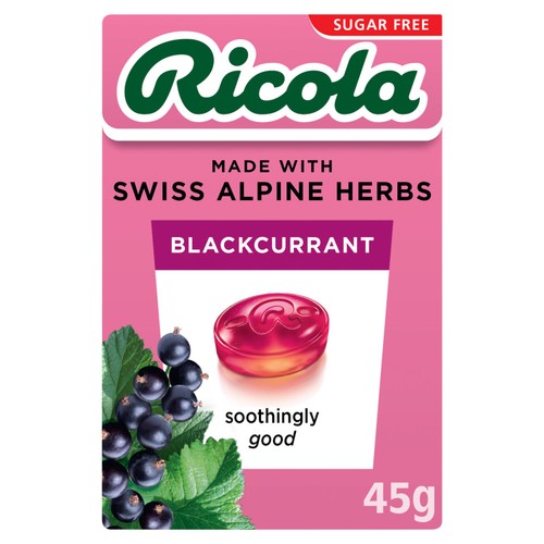 Ricola Blackcurrant Sugar Free Box