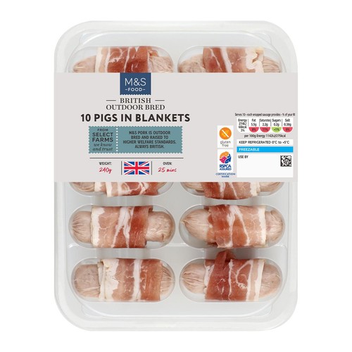 M&S British Outdoor Bred 10 Pigs in Blankets