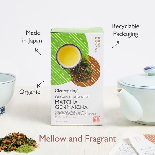 Clearspring Organic Japanese Matcha Genmaicha Green Tea Teabags