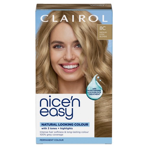 Clairol Nice'n Easy Hair Dye, 8C Medium Cool Blonde