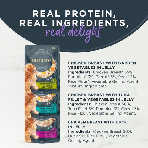 Encore Natural Wet Dog Food Multipack Finest Selection Pouches in Jelly
