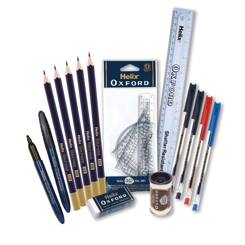 Helix Oxford Clear Pencil Case & Equipment