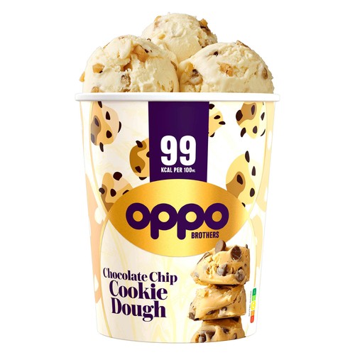 Oppo Chocolate Chip Cookie Dough Low Calorie Ice Cream Tub
