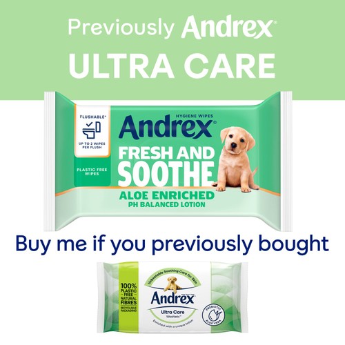 Andrex Fresh and Soothe Flushable Hygiene Wipes