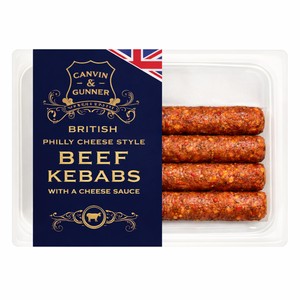 Canvin & Gunner Philly Cheese Style Beef Kebabs with a Cheese sauce