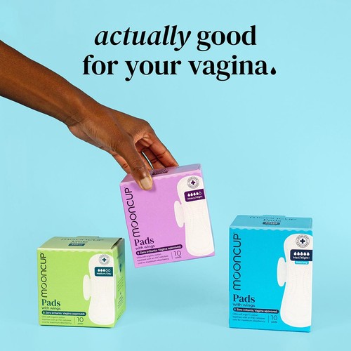 Mooncup Pads with Wings Maxi Night+, Zero Irritants, Vagina Approved