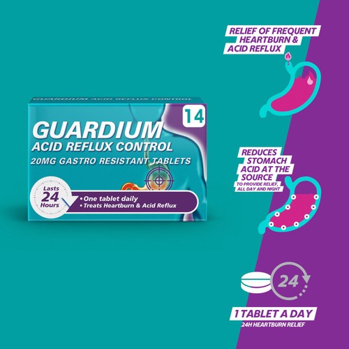 Guardium Acid Reflux Control Tabs Heartburn Indigestion