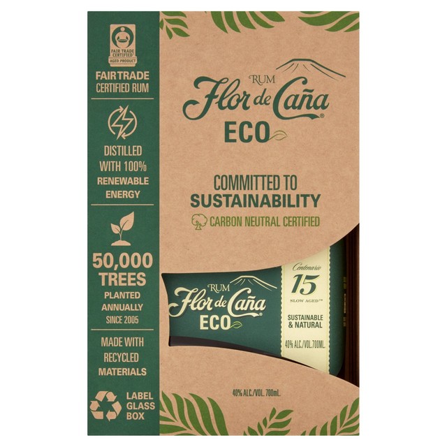 Flor De Cana 15 Year Old Eco Edition Aged Rum 70cl