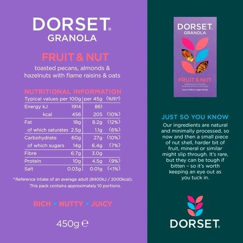 Dorset Cereals Fruit & Nut Granola Breakfast Cereal