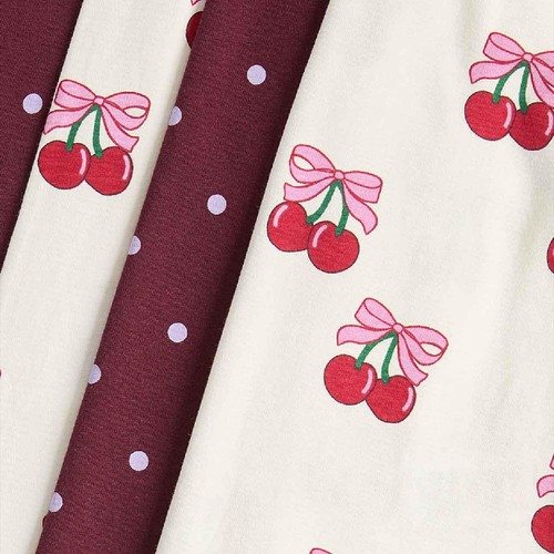 M&S Cherry Pyjamas. 5-6 Years, Burgundy 