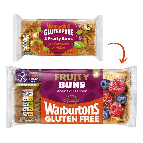 Warburtons Gluten Free Cinnamon & Raisin Fruity Buns