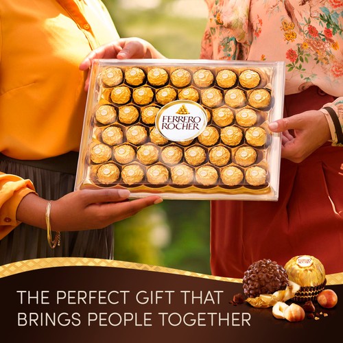Ferrero Rocher Milk Chocolate Hazelnut Pralines Box of Chocolates,