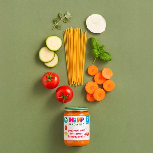 HiPP Organic Spaghetti with Tomatoes & Mozzarella Baby Food Jar 7+ Months
